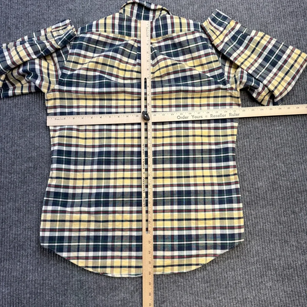 Polo Ralph‎ Lauren Shirt Mens Medium Plaid Custom Oxford Button Down Flesh Pony